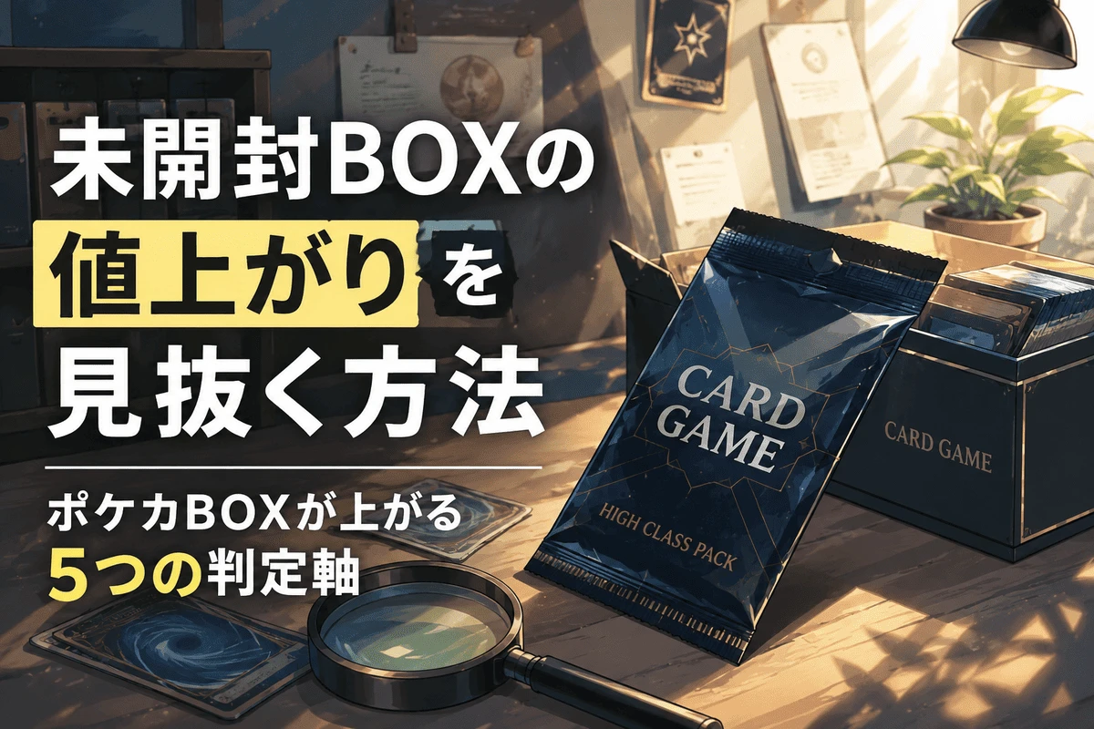 RT-89172 未開封1 開封済み(封入トレカ無し) 未開封BOXの値上がりを見抜く方法｜ポケカBOXが上がる5つの判定軸